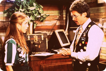 jennifer aniston office space. Pieces of flair, anyone?